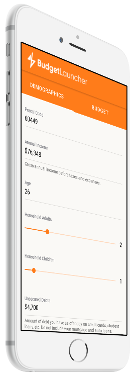 Budget Launcher demographics screen
